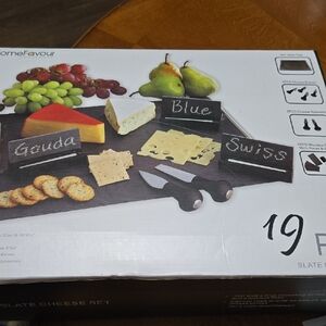 Slate Cheese Board Set with Knives